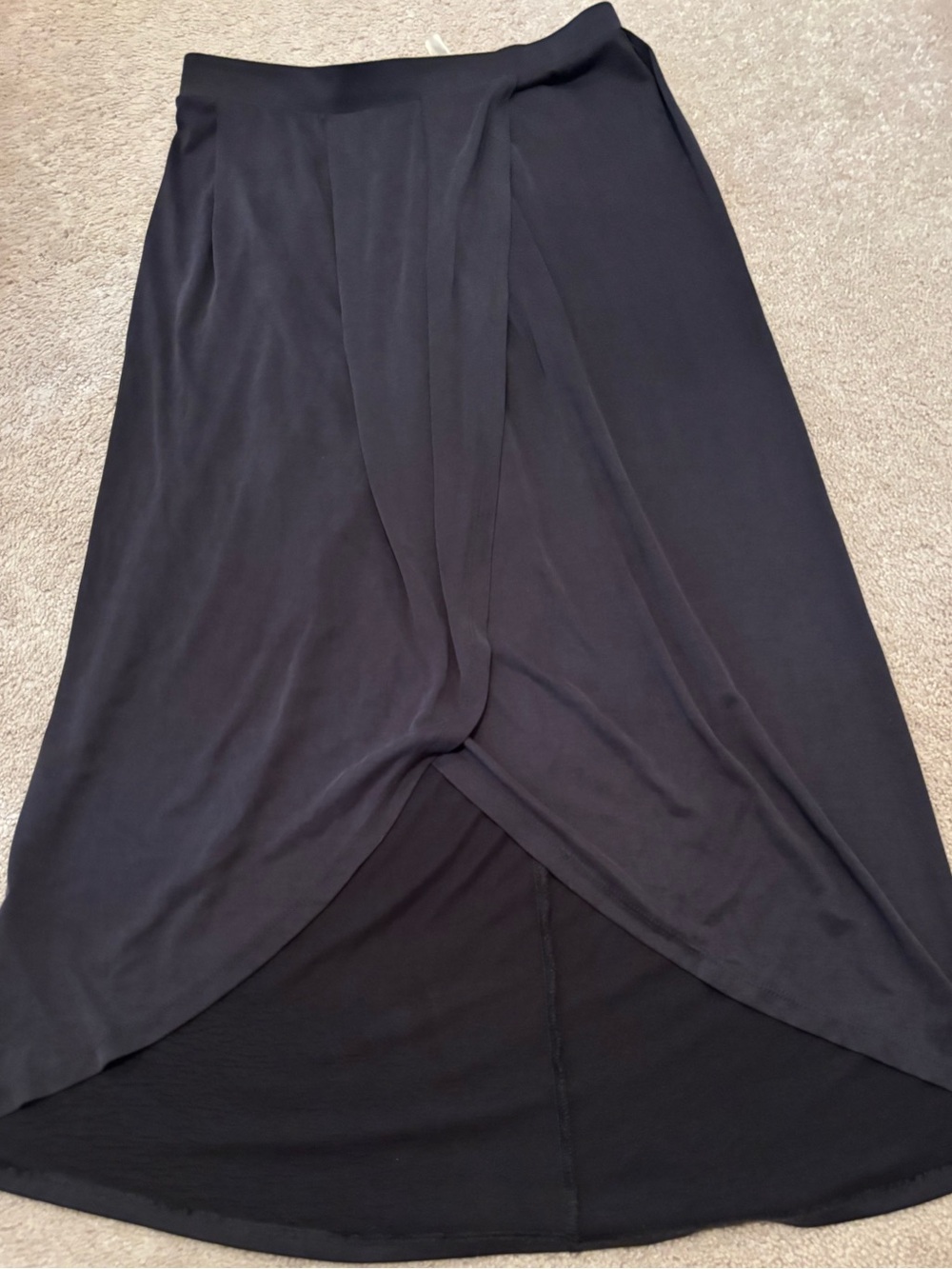 Francesca’s Women’s Small Dark Gray Split Front Midi Skirt Casual High Low